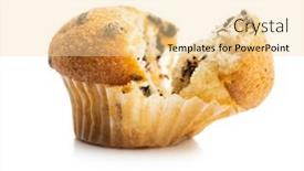  Presentation with muffins - Amazing PPT theme having vanilla-muffins-sweet-cupcakes-isolated backdrop and a blonde colored foreground