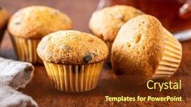  Presentation with muffins - Slide deck with vanilla-muffins-sweet-cupcakes background and a tawny brown colored foreground