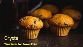  Presentation with muffins - Audience pleasing PPT theme consisting of vanilla-muffins-sweet-cupcakes backdrop and a wine colored foreground