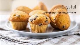  Presentation with muffins - Amazing presentation design having vanilla-muffins-sweet-cupcakes backdrop and a coral colored foreground