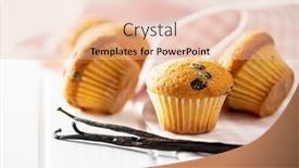  Presentation with muffins - Theme with vanilla-muffins-sweet-cupcakes background and a lemonade colored foreground