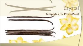  Presentation with vanilla - Beautiful slide deck featuring vanilla-pods-and-flowers-set backdrop and a cream colored foreground