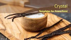  Presentation with cutting board - Amazing slide deck having vanilla-pods-sticks-of-vanilla backdrop and a tawny brown colored foreground