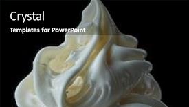  Presentation with ice cream - Amazing slide deck having vanilla-soft-ice-cream backdrop and a black colored foreground