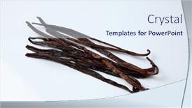  Presentation with vanilla - Cool new presentation design with vanilla-sticks-on-white-isolated backdrop and a sky blue colored foreground