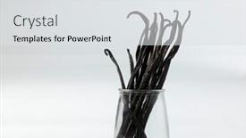  Presentation with vanilla - Colorful PPT theme enhanced with vanilla-sticks-on-white-isolated backdrop and a light gray colored foreground