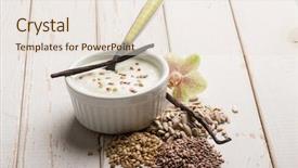 Presentation with linen - PPT layouts having vanilla yogurt with linen and sunflower seeds background and a lemonade colored foreground