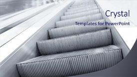  Presentation with business survival - Slides having vanishing business pass with escalator background and a  colored foreground