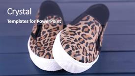  Presentation with dark blue - Beautiful PPT theme featuring vans shoes on dark blue backdrop and a ocean colored foreground