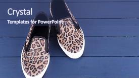  Presentation with blue weather vane - Slide set enhanced with vans shoes on dark blue background and a ocean colored foreground