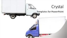  Presentation with truck - Beautiful slide deck featuring vans under the white background backdrop and a white colored foreground