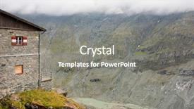  Presentation with glacier - PPT theme consisting of vantage point - pasterze glacier hohe tauern national background and a gray colored foreground