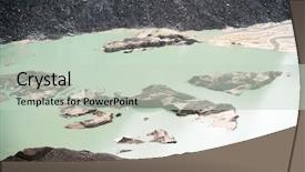  Presentation with austria politic - PPT theme enhanced with businessman in domino effect business concept background and a light blue colored foreground.