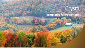  Presentation with scenic - Audience pleasing theme consisting of vantage point - scenic rural vermont landscape backdrop and a gray colored foreground