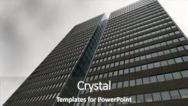  Presentation with tall building art - Beautiful PPT layouts featuring vantage point - tall skyscraper reaching backdrop and a dark gray colored foreground