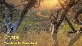  Presentation with african sunset - Beautiful presentation theme featuring vantage-point-aerial-view backdrop and a tawny brown colored foreground