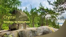  Presentation with rocky mountains - Presentation having vantage-point-and-a-rocky background and a tawny brown colored foreground