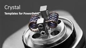  Presentation with cigarette - Presentation design having vape electronic cigarette vaping device background and a dark gray colored foreground