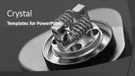  Presentation with cigarette - Presentation theme having vape electronic cigarette vaping device background and a dark gray colored foreground