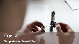  Presentation with vaping - PPT layouts featuring vaping - close up of man preparing background and a tawny brown colored foreground