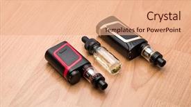  Presentation with electronic - Slide deck having vaping electronic mech mod background and a coral colored foreground