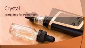  Presentation with liquid - Slide set with vaping electronic mod and vape background and a lemonade colored foreground