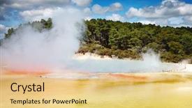  Presentation with vapor - Presentation theme with water vapor - artist's palette pool hot thermal background and a lemonade colored foreground