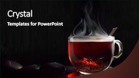  Presentation with hot tea - Audience pleasing PPT layouts consisting of vapor trail - beautiful hot black tea backdrop and a black colored foreground