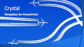  Presentation with traffic - PPT layouts with vapor trail - heavy traffic in the air background and a cobalt blue colored foreground