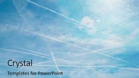  Presentation with vapor - Beautiful presentation theme featuring vapor trail - jet streams in the sky backdrop and a  colored foreground