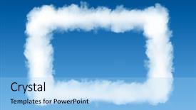  Presentation with smoke cloud - PPT theme with vapor trail - smoke cloud photo frame background and a light blue colored foreground
