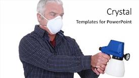  Presentation with craftsman - PPT theme having vapor train - craftsman spraying background and a  colored foreground