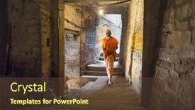  Presentation with hinduism - Presentation theme featuring varanasi-india-20-february-2015 background and a tawny brown colored foreground