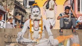  Presentation with varanasi - Presentation consisting of varanasi-india-23-february-2015 background and a coral colored foreground