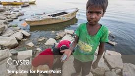  Presentation with gods gift - Beautiful PPT theme featuring varanasi-india-mar-13-2018 backdrop and a gray colored foreground