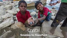  Presentation with gods gift - Slides with varanasi-india-mar-13-2018 background and a gray colored foreground