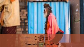  Presentation with ghats - Slide set having varanasi-india-mar-19-2018 background and a red colored foreground