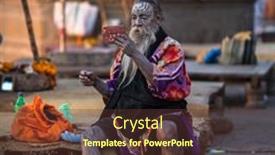  Presentation with ghats - Presentation theme featuring varanasi-india-mar-19-2018 background and a tawny brown colored foreground