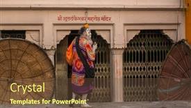  Presentation with ghats - Cool new theme with varanasi-india-mar-21-2018 backdrop and a tawny brown colored foreground