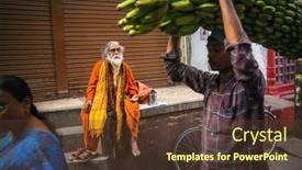  Presentation with ghats - Slide set featuring varanasi-india-mar-26-2018 background and a tawny brown colored foreground