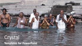  Presentation with varanasi - Presentation theme having varanasi-uttar-pradesh-india-july background and a gray colored foreground