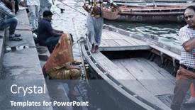  Presentation with india ganges - Presentation enhanced with varanasi-uttar-pradesh-india-july background and a ocean colored foreground