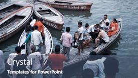  Presentation with varanasi - Amazing presentation theme having varanasi-uttar-pradesh-india-july backdrop and a ocean colored foreground