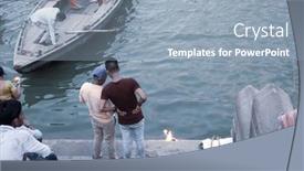  Presentation with varanasi - Beautiful presentation featuring varanasi-uttar-pradesh-india-july backdrop and a light blue colored foreground