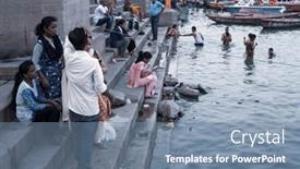  Presentation with varanasi - Presentation theme with varanasi-uttar-pradesh-india-july background and a seafoam green colored foreground