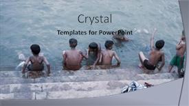  Presentation with india ganges - PPT theme featuring varanasi-uttar-pradesh-india-july background and a light blue colored foreground