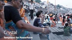  Presentation with varanasi - Presentation theme enhanced with varanasi-uttar-pradesh-india-july background and a ocean colored foreground