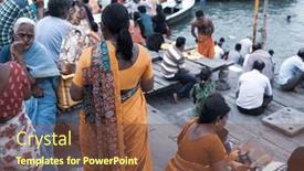  Presentation with varanasi - Presentation design having varanasi-uttar-pradesh-india-july background and a tawny brown colored foreground