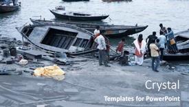  Presentation with india ganges - Presentation theme enhanced with varanasi-uttar-pradesh-india-july background and a light blue colored foreground