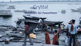  Presentation with india ganges - Presentation theme consisting of varanasi-uttar-pradesh-india-july background and a light blue colored foreground